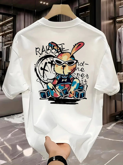Camiseta Rabbit Graffiti Hungria Store™ 100% Algodão — Street Art de Impacto