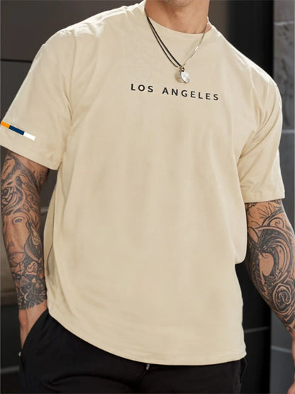 Camiseta Masculina Los Angeles — Street Clean + Detalhe de Manga Exclusivo