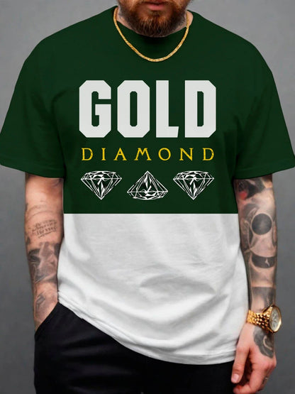 Camiseta Masculina Gold Diamond — Presença, Cor e Sofisticação Street