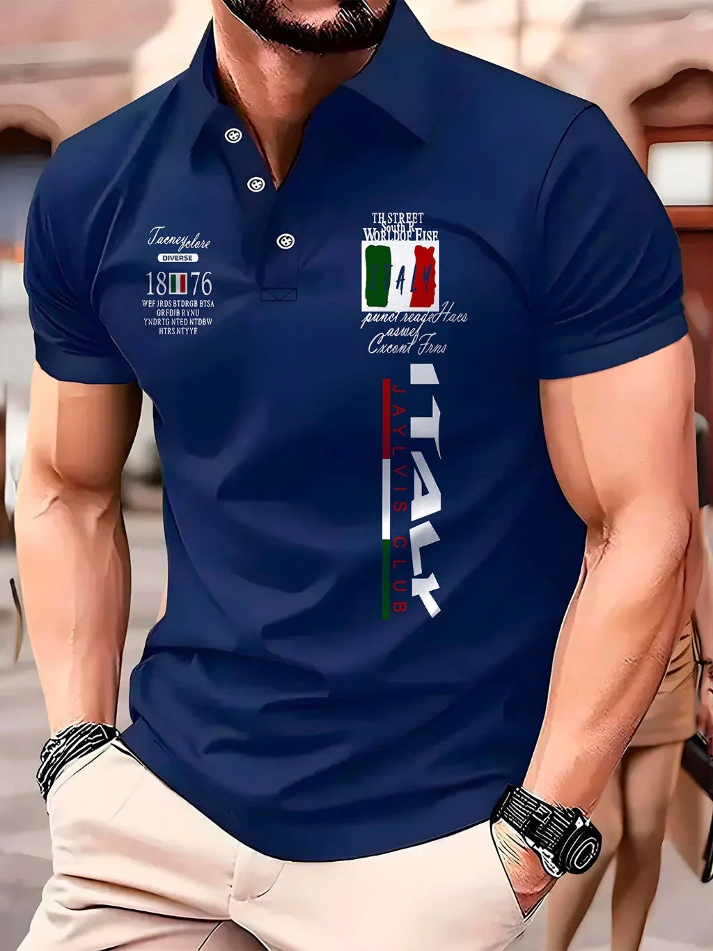 Polo Masculina Italy 1876 — Classe, Conforto e Presença (Tecido Piquet)