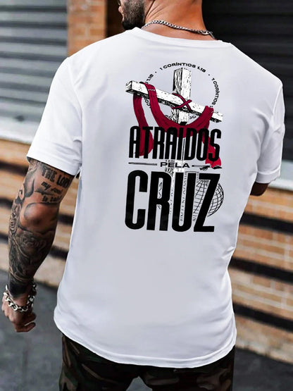 Camiseta Evangélica Street “Atraídos pela Cruz” — Vista a Redenção com Atitude