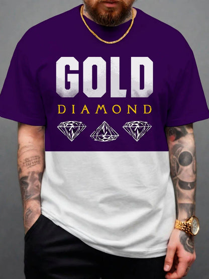 Camiseta Masculina Gold Diamond — Presença, Cor e Sofisticação Street