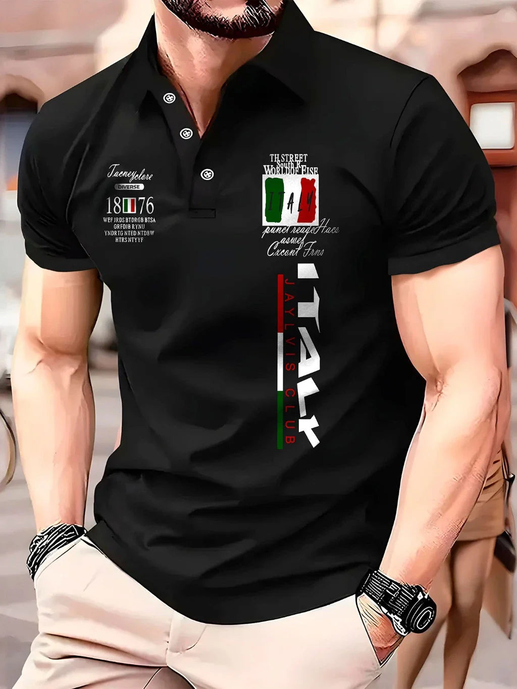 Polo Masculina Italy 1876 — Classe, Conforto e Presença (Tecido Piquet)