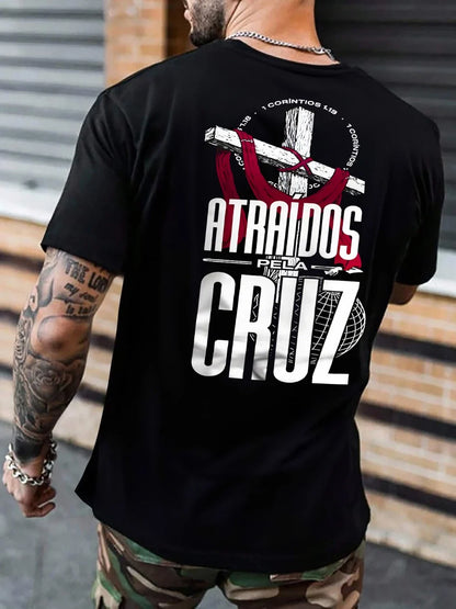 Camiseta Evangélica Street “Atraídos pela Cruz” — Vista a Redenção com Atitude