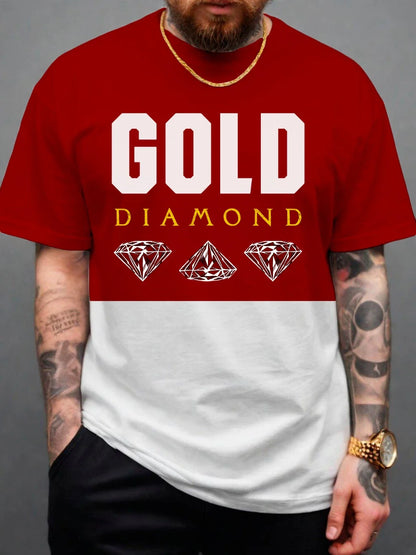 Camiseta Masculina Gold Diamond — Presença, Cor e Sofisticação Street