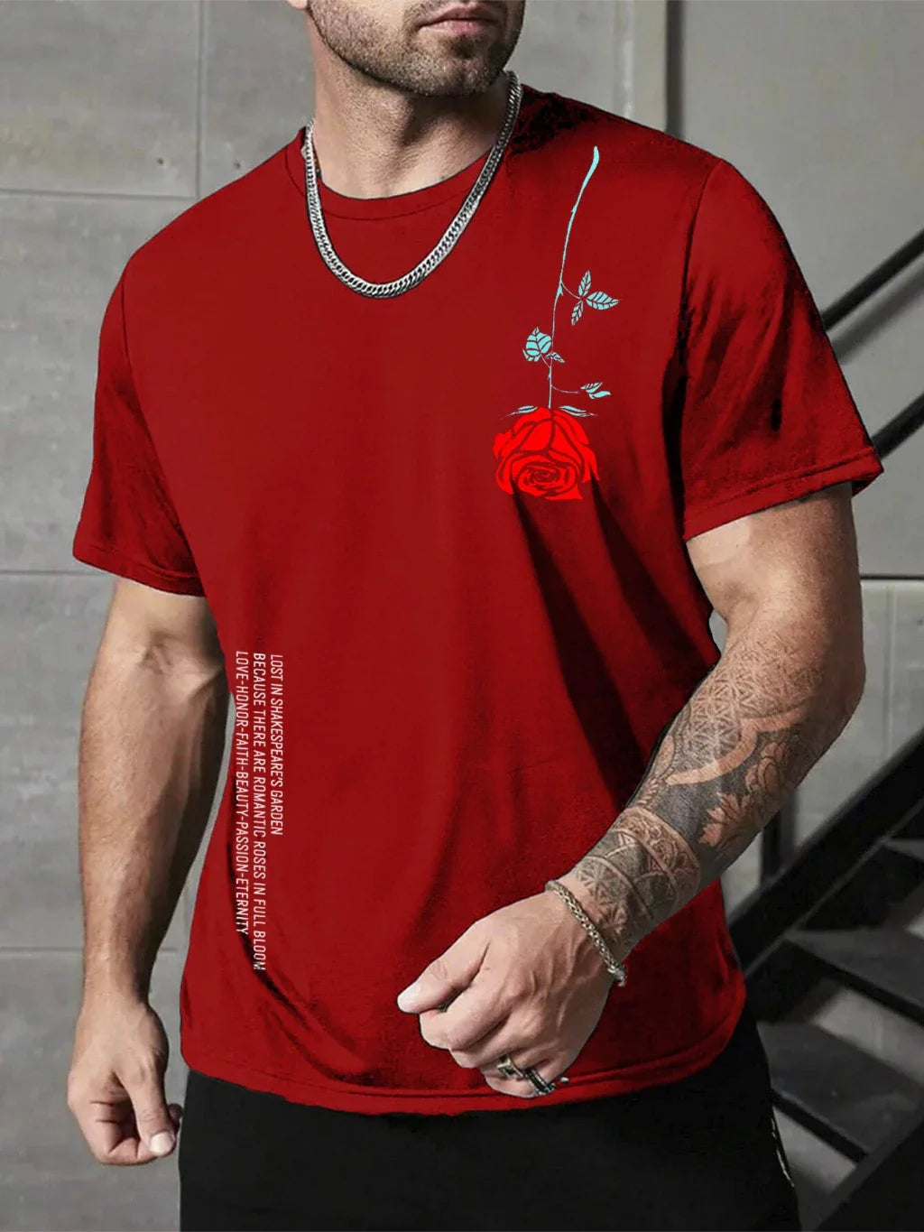 Camiseta Masculina Plus Size Shakespeare’s Bloom — Romance, Estilo e Conforto