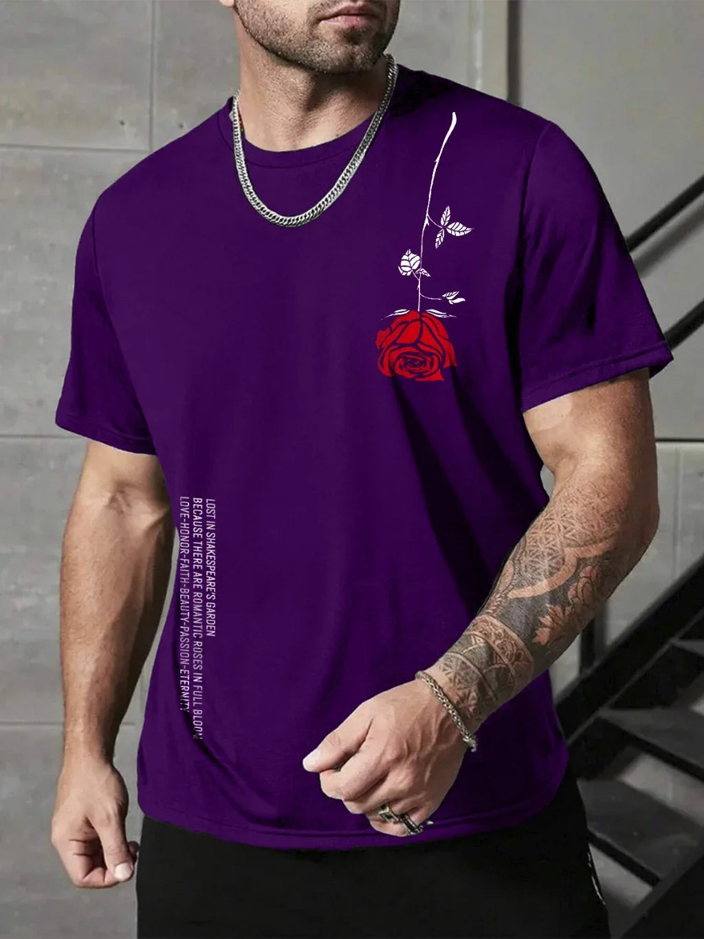 Camiseta Masculina Plus Size Shakespeare’s Bloom — Romance, Estilo e Conforto