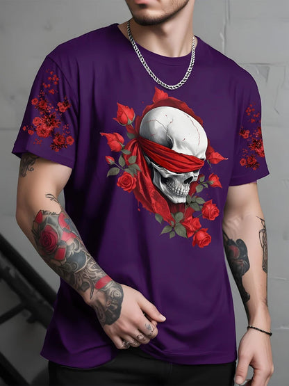 Camiseta Skull Roses™ 100% Algodão (Fio 30.1) — Atitude Urbana, Arte Imponente