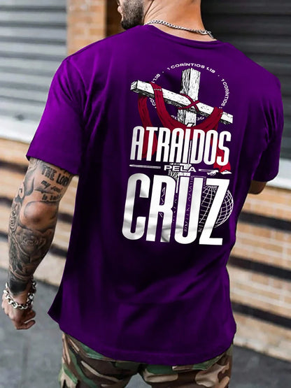 Camiseta Evangélica Street “Atraídos pela Cruz” — Vista a Redenção com Atitude