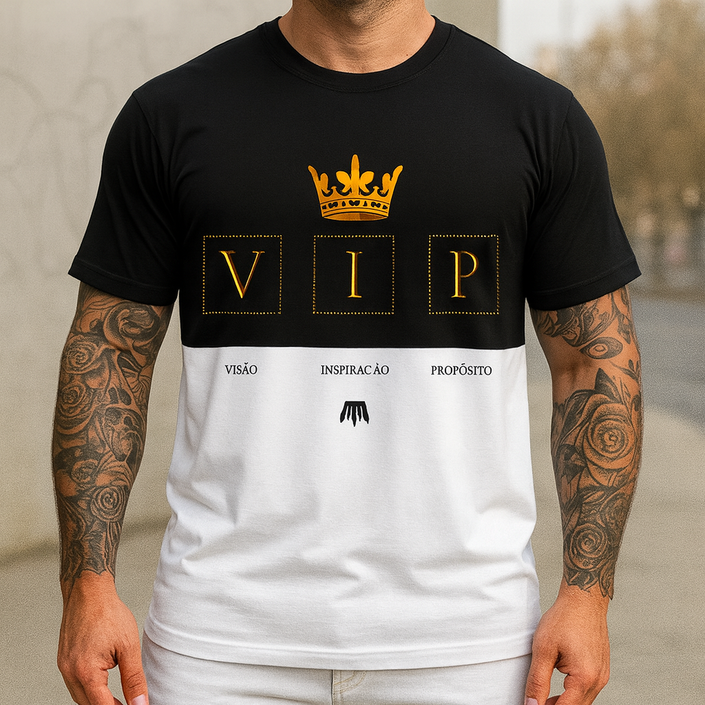 Camiseta “VIP” — Vista Propósito, Imponha Presença (Algodão 100%)