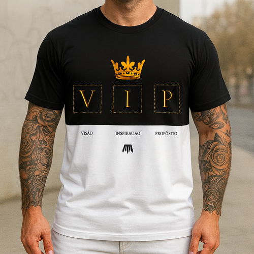Camiseta “VIP” — Vista Propósito, Imponha Presença (Algodão 100%)