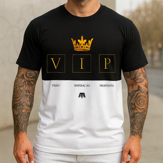 Camiseta “VIP” — Vista Propósito, Imponha Presença (Algodão 100%)