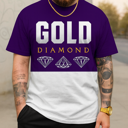 Camiseta Masculina Gold Diamond — Presença, Cor e Sofisticação Street